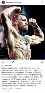 Conor McGregor issues first statement after UFC 303 withdrawal Conor McGregor issues first statement after UFC 303 withdrawal