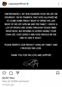 Boxing Legend Roy Jones Jr.'s son passes away by suicide  