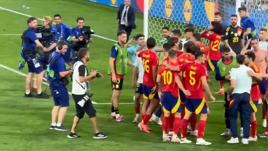 Security Guard Collides With Alvaro Morata After Spain Beats France in Semis  