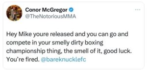 Conor McGregor fires Mike Perry from BKFC after he loses to Jake Paul  