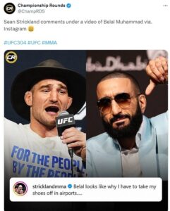 Sean Strickland makes harsh racist comments on Belal Muhammad  