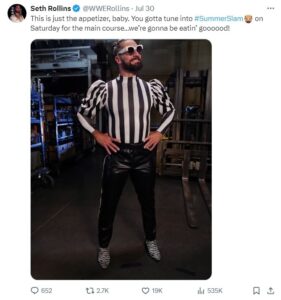 Seth Rollins critcized for turning serious storyline into comedy by his outfit  