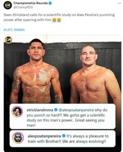 Sean Strickland asks for scientific study on Pereira after sparring with him Sean Strickland asks for scientific study on Pereira after sparring with him