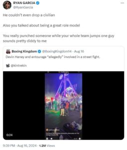 Ryan Garcia takes digs at Haney after his controversial brawl with a civilian  