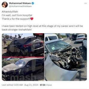 Muhammad Mokaev updates fans after brutal car accident in Dagestan  