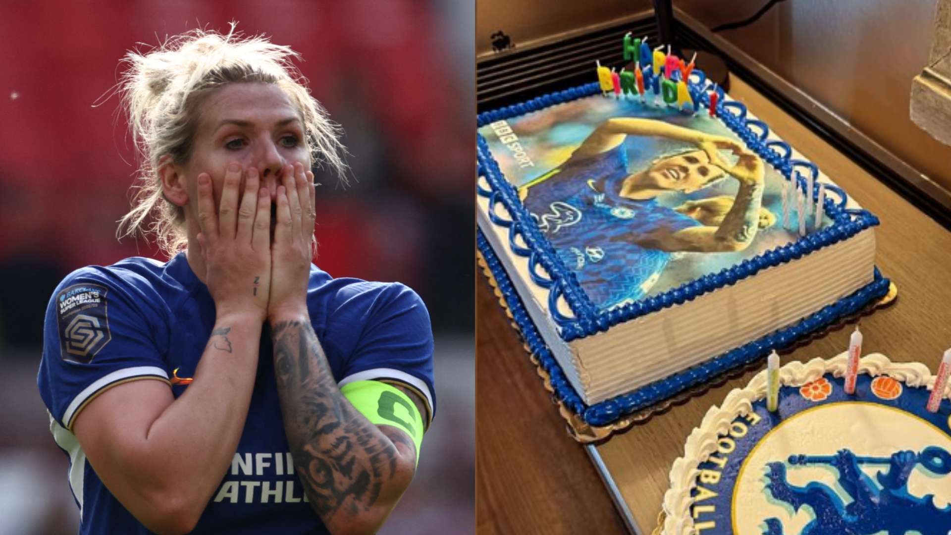Chelsea star Bright given birthday cake with her own face on it  