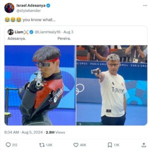 Israel Adesanya reacts to a Yusuf Dikec meme that compares him and Pereira Israel Adesanya reacts to a Yusuf Dikec meme that compares him and Pereira