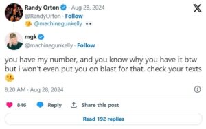 Randy Orton responds to Machine Gun Kelly's backstage confrontation claims  