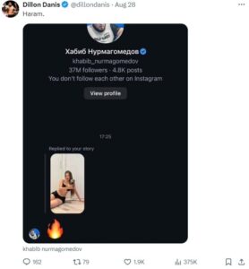 Dillon Danis mocks Khabib's religion with fake DM screenshot, Abdelaziz replies Dillon Danis mocks Khabib's religion with fake DM screenshot, Abdelaziz replies