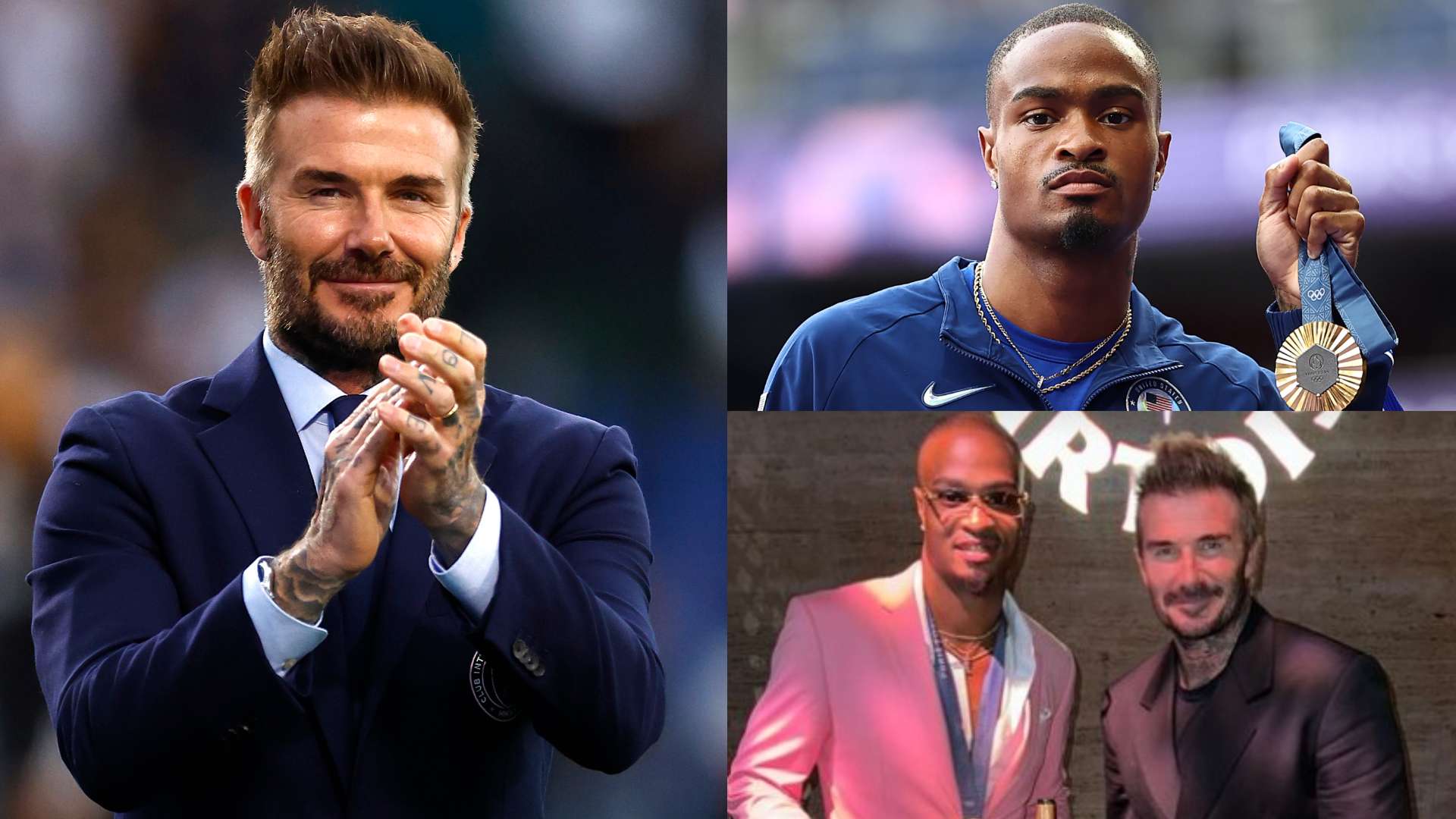 Brady, Hathaway & Olympic champ! Beckham mingles with stars  