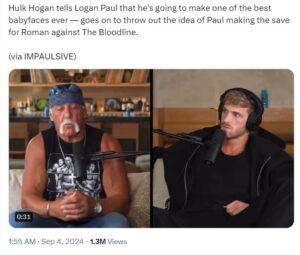 Hulk Hogan faces backlash for pitching a babyface run for Logan Paul  