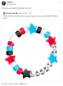 CM Punk's bracelet now on WWE shop, the creator expresses surprise  