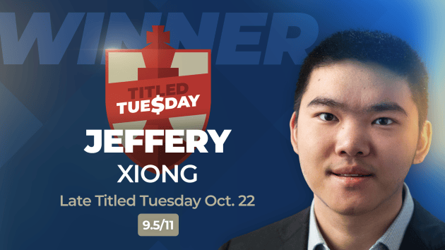 "Cancun Carlsen" Comes Just Short Vs. First-Time Titled Tuesday Winner; Xiong Wins Late  