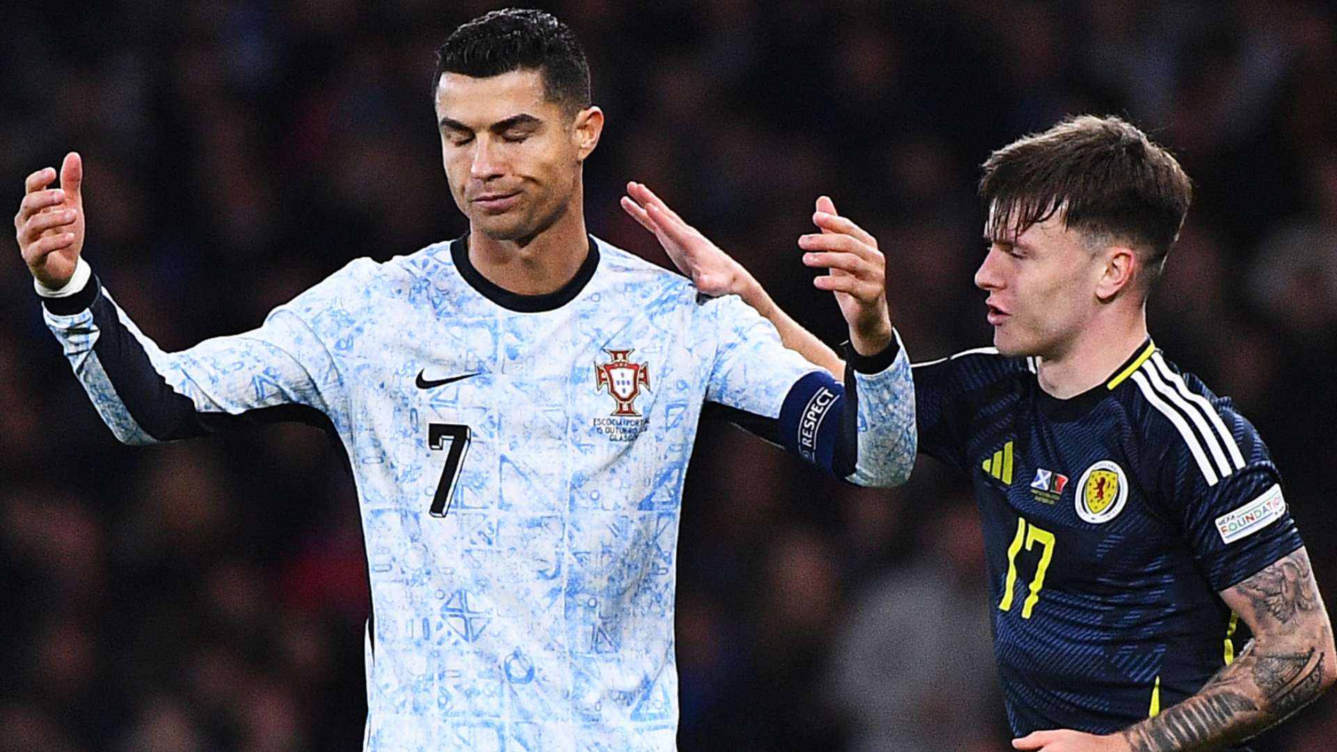 Who got stroppy Ronaldo’s shirt after draw in Scotland?  