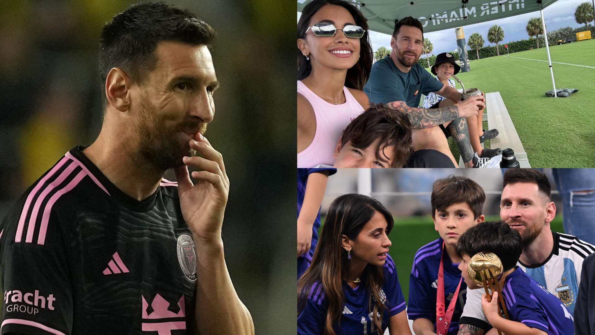 Messi joins wife Antonela to watch son Thiago in action  