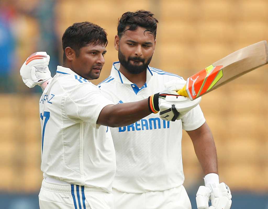 Sarfaraz Khan's maiden Test hundred narrows India's deficit  