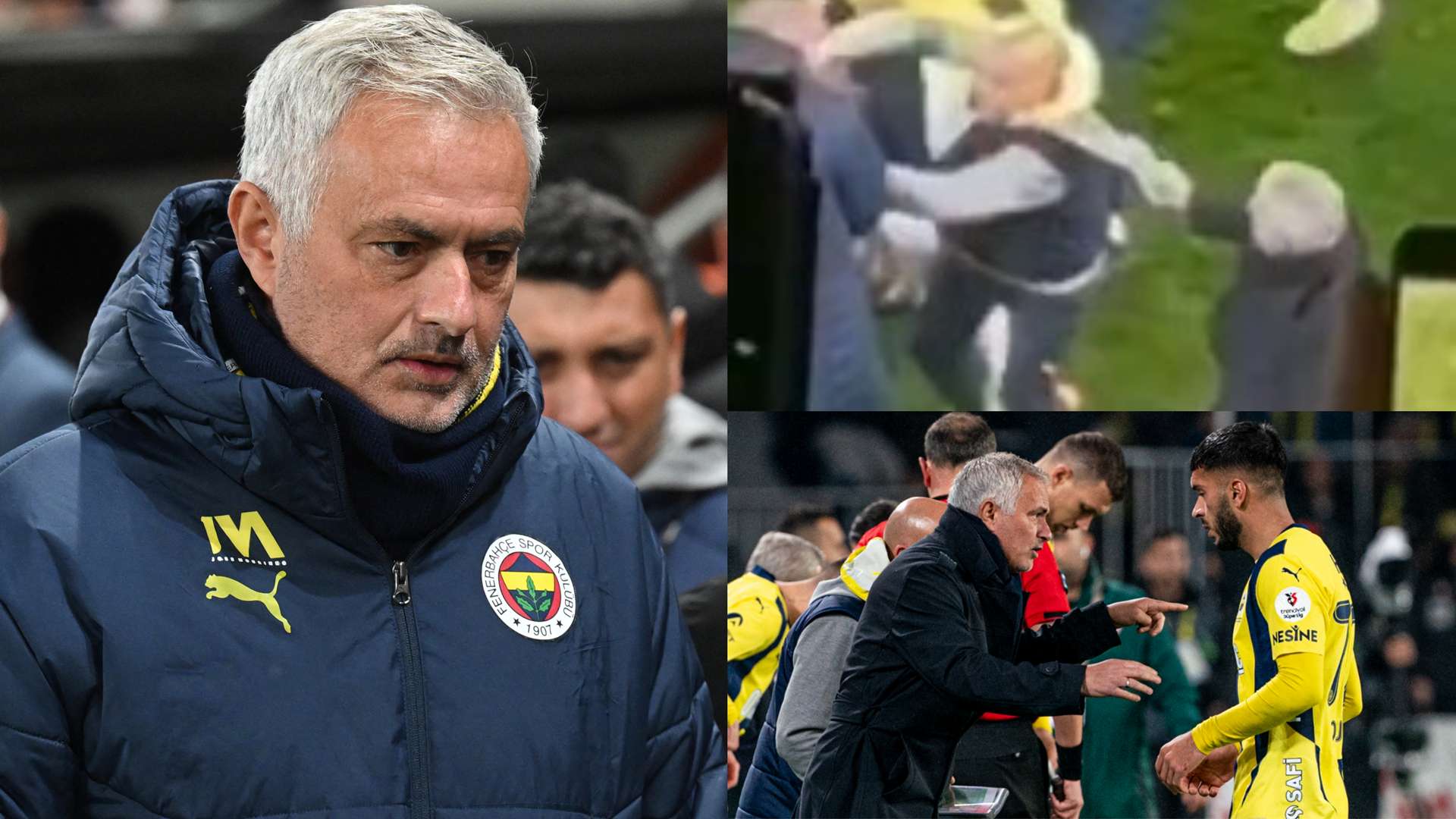 📽️ | Mourinho drags coach from goal celebration by his hood!  