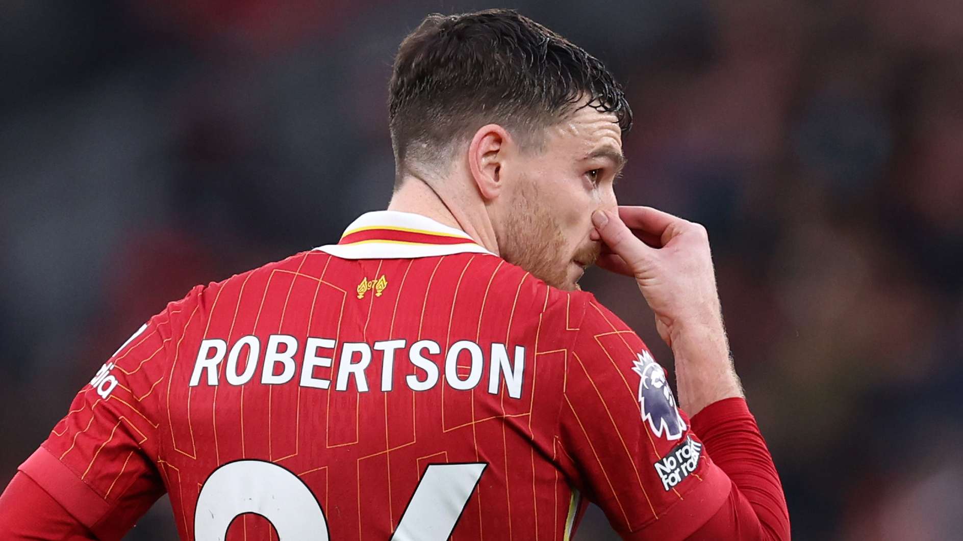 Slot defends Robertson after Liverpool star's early red card  