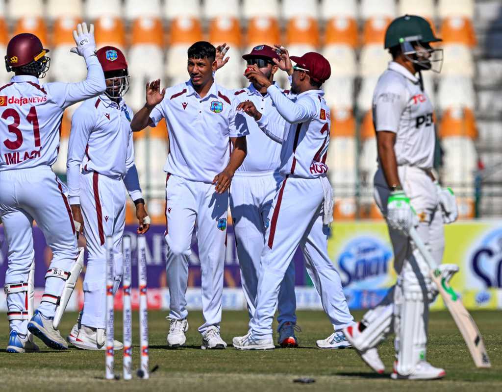 West Indies take first-innings lead on topsy-turvy opening day  