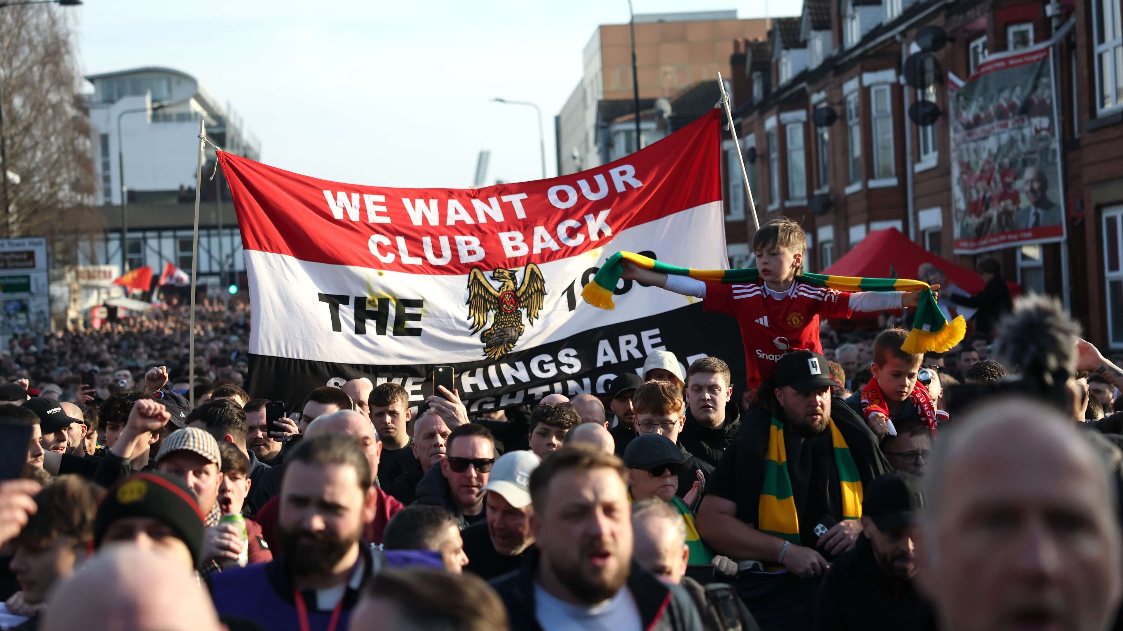 'Just like the Glazers!' - Man Utd fans tear into Ratcliffe & INEOS at mass protest  