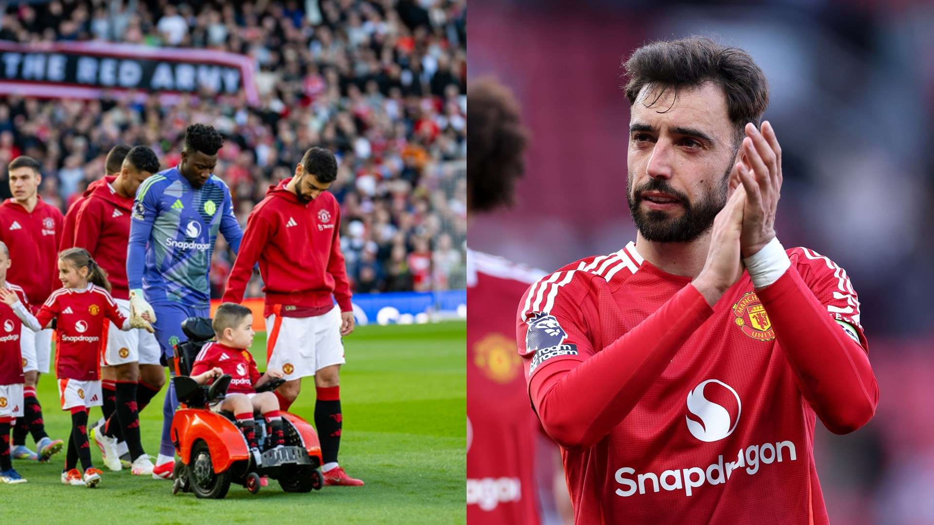 Fernandes' message after disabled mascot joins Man Utd captain  