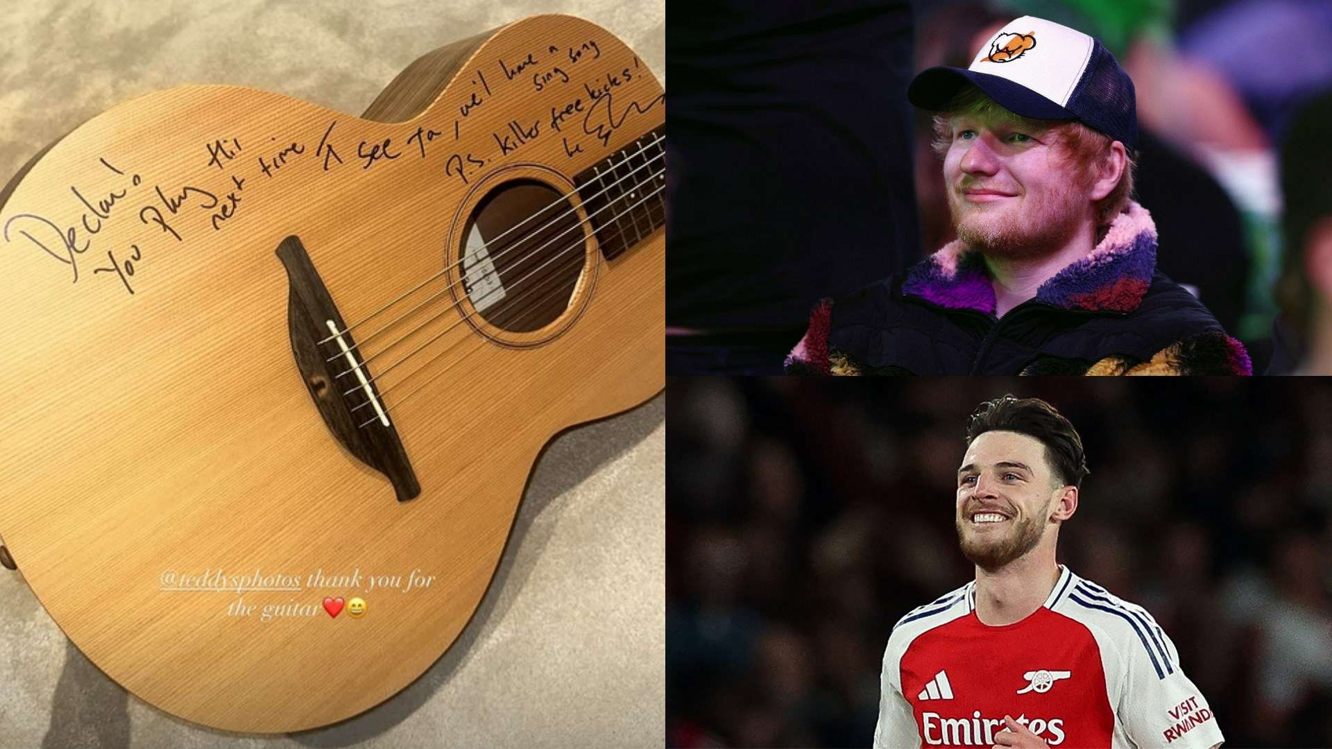Rice receives special gift from Ed Sheeran after Arsenal win  