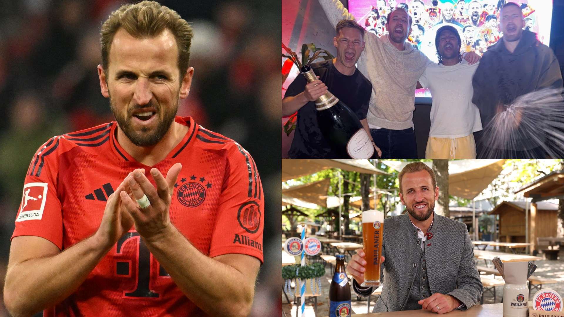 Beers flow for Kane as he leads Bayern's Bundesliga title celebrations  