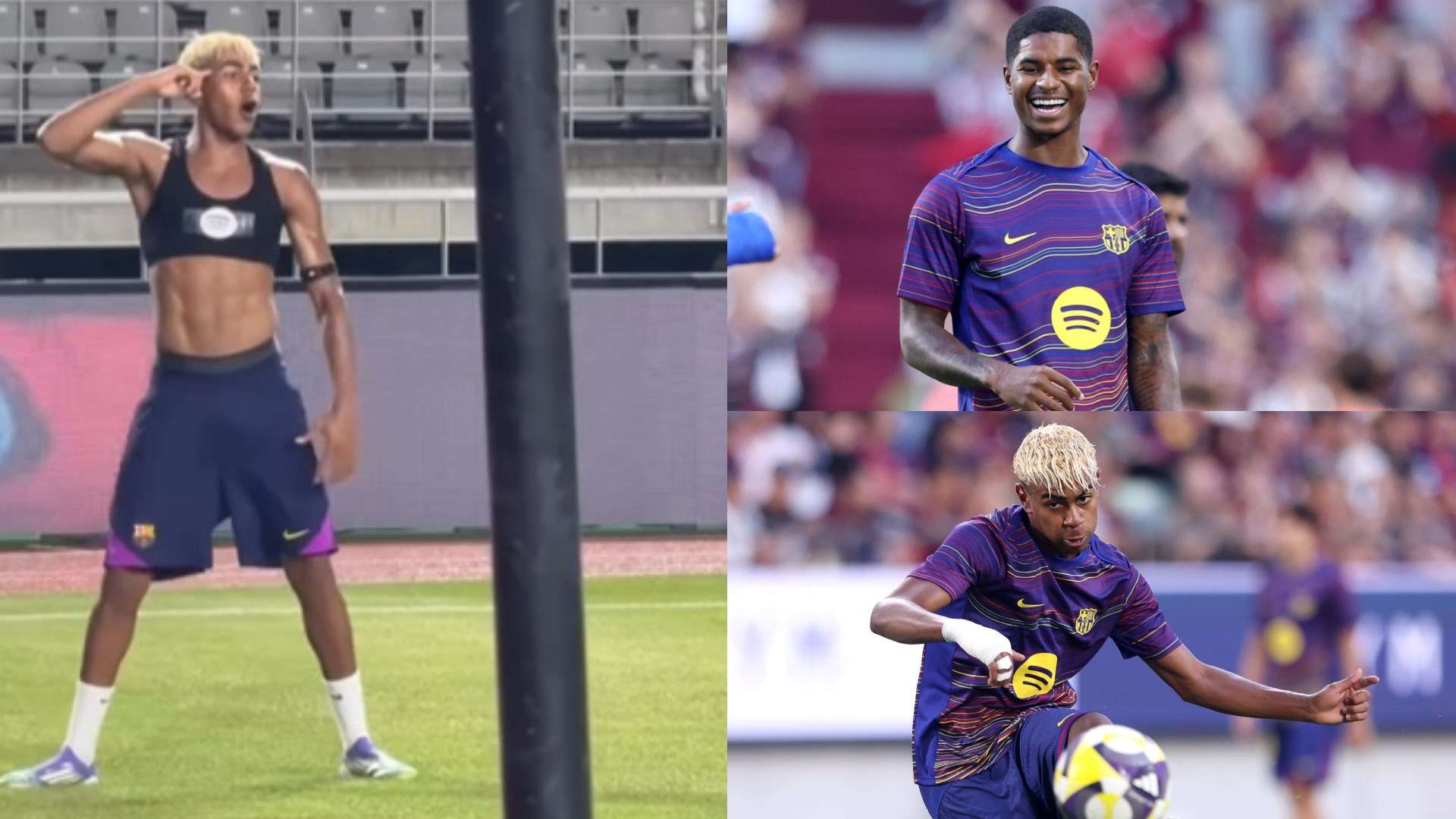 📽️ | Yamal hits Rashford's trademark celebration in training  