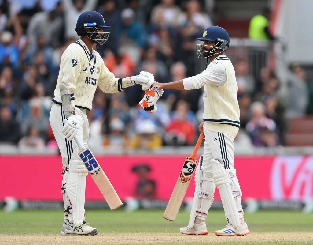 Washington, Jadeja slam fifties to help India wipe out deficit  
