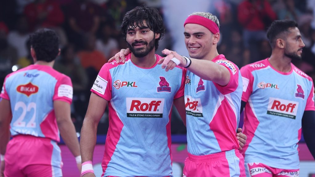 Jaipur Pink Panthers register first home win over UP Yoddhas powered by Nitin Kumar’s Super 10 and Ali Samadi’s shining performance  