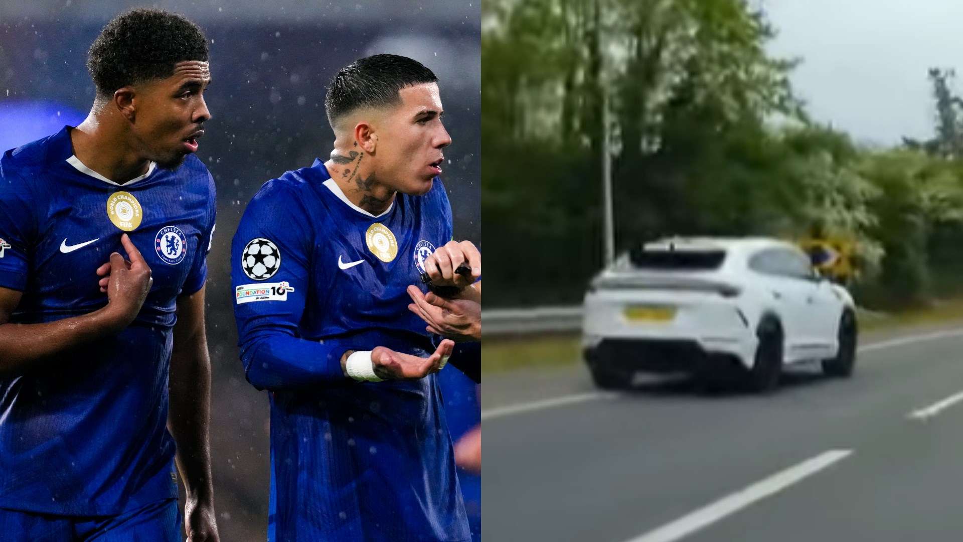 🎥 | Chelsea star caught on camera speeding & undertaking in Lambo  