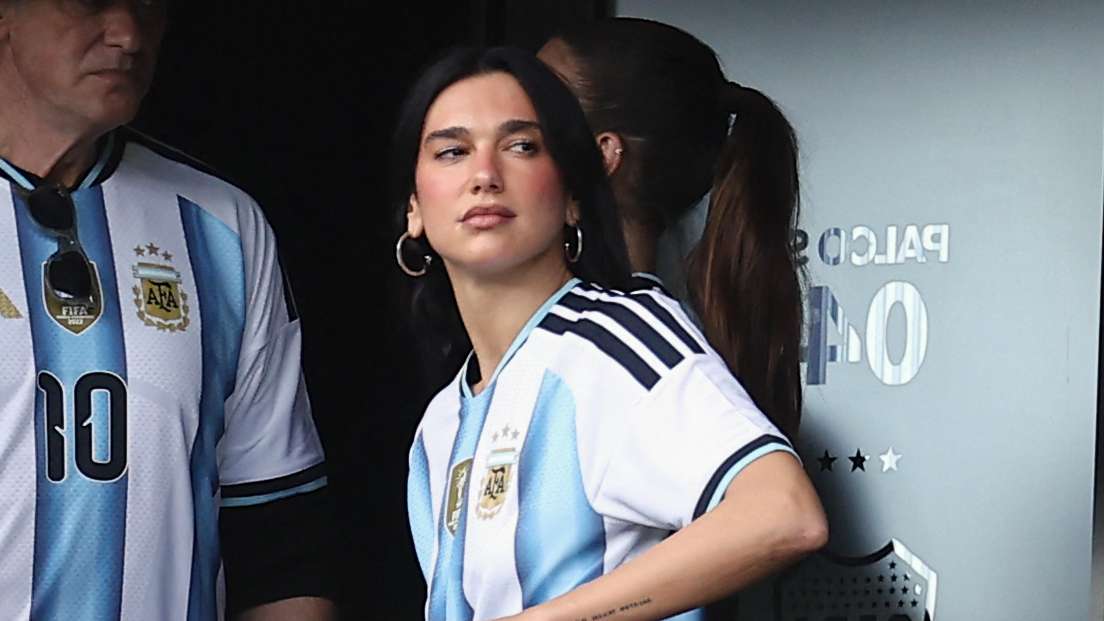 Dua Lipa dons iconic Argentina shirt at Superclasico in Buenos Aires  