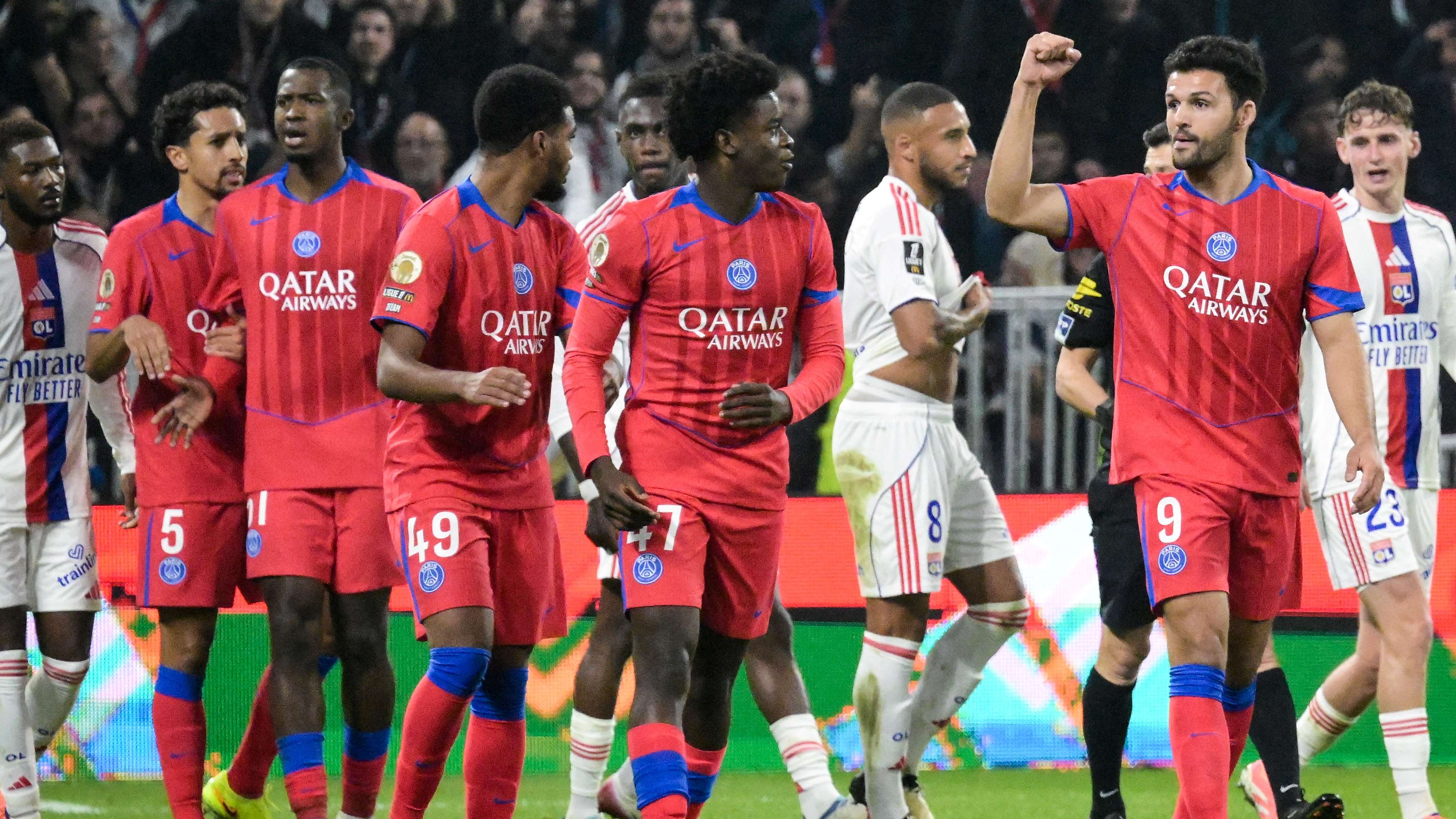Lyon accuse referees of siding with PSG after stoppage time red card  