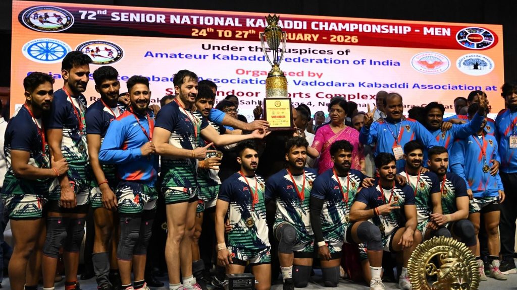 Indian Railways crowned 72nd Senior Men’s National Kabaddi Champions after beating Maharashtra by 18 points  