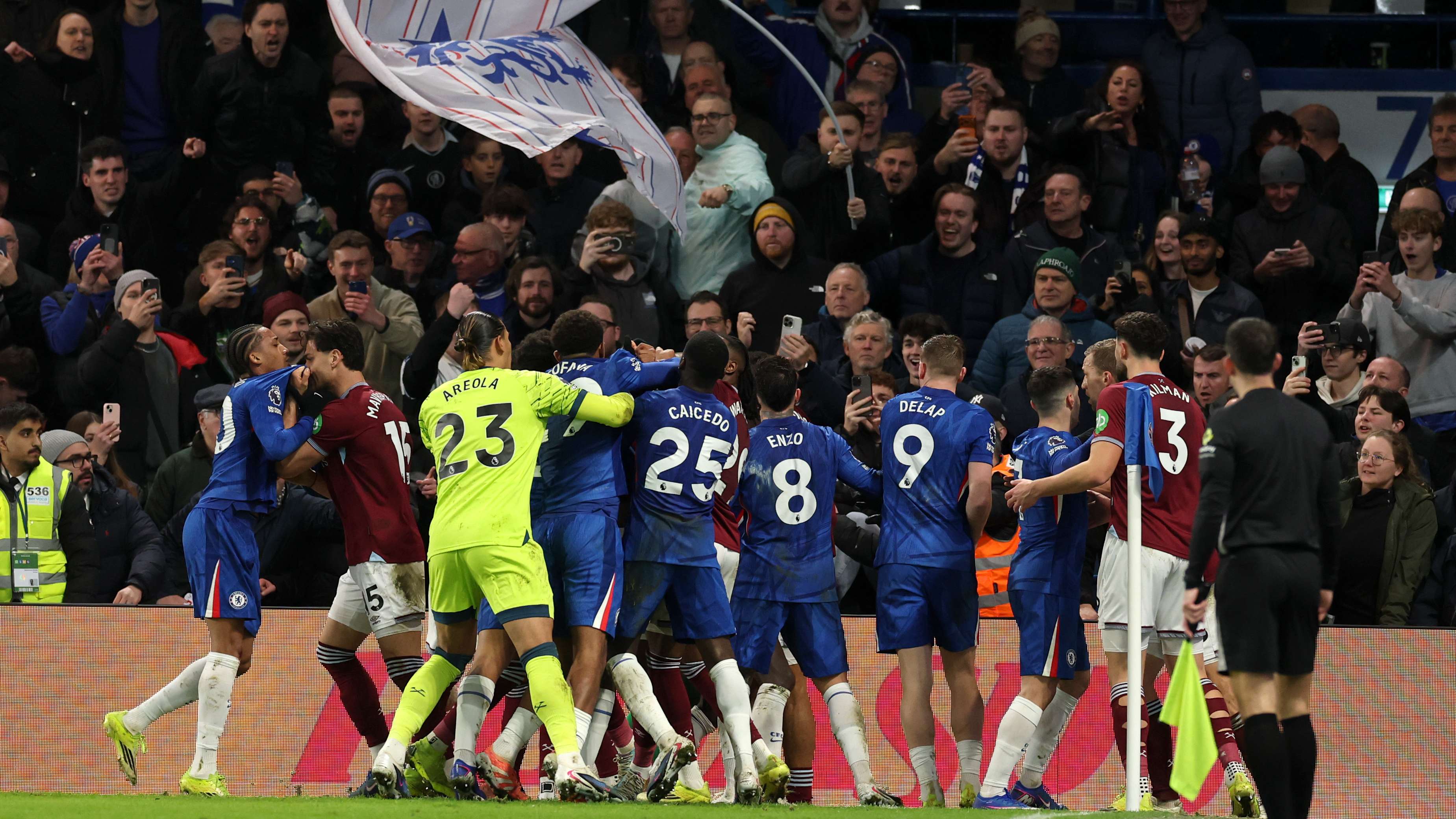 Chaos at Chelsea as mass brawl breaks out & Todibo sees red  