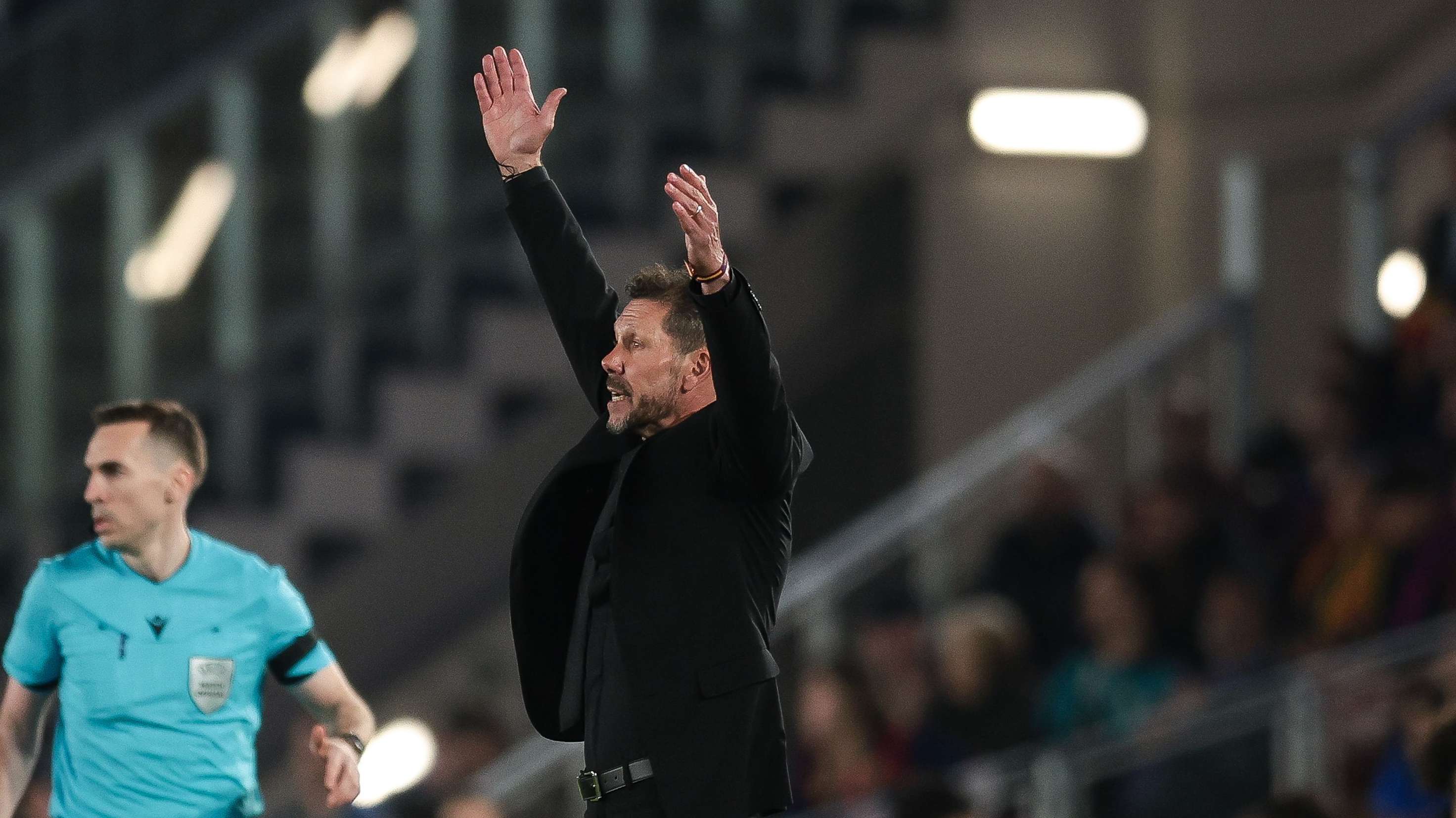 Simeone, responding to Barcelona’s complaint, noted: ‘We’re used to that in Madrid.’  
