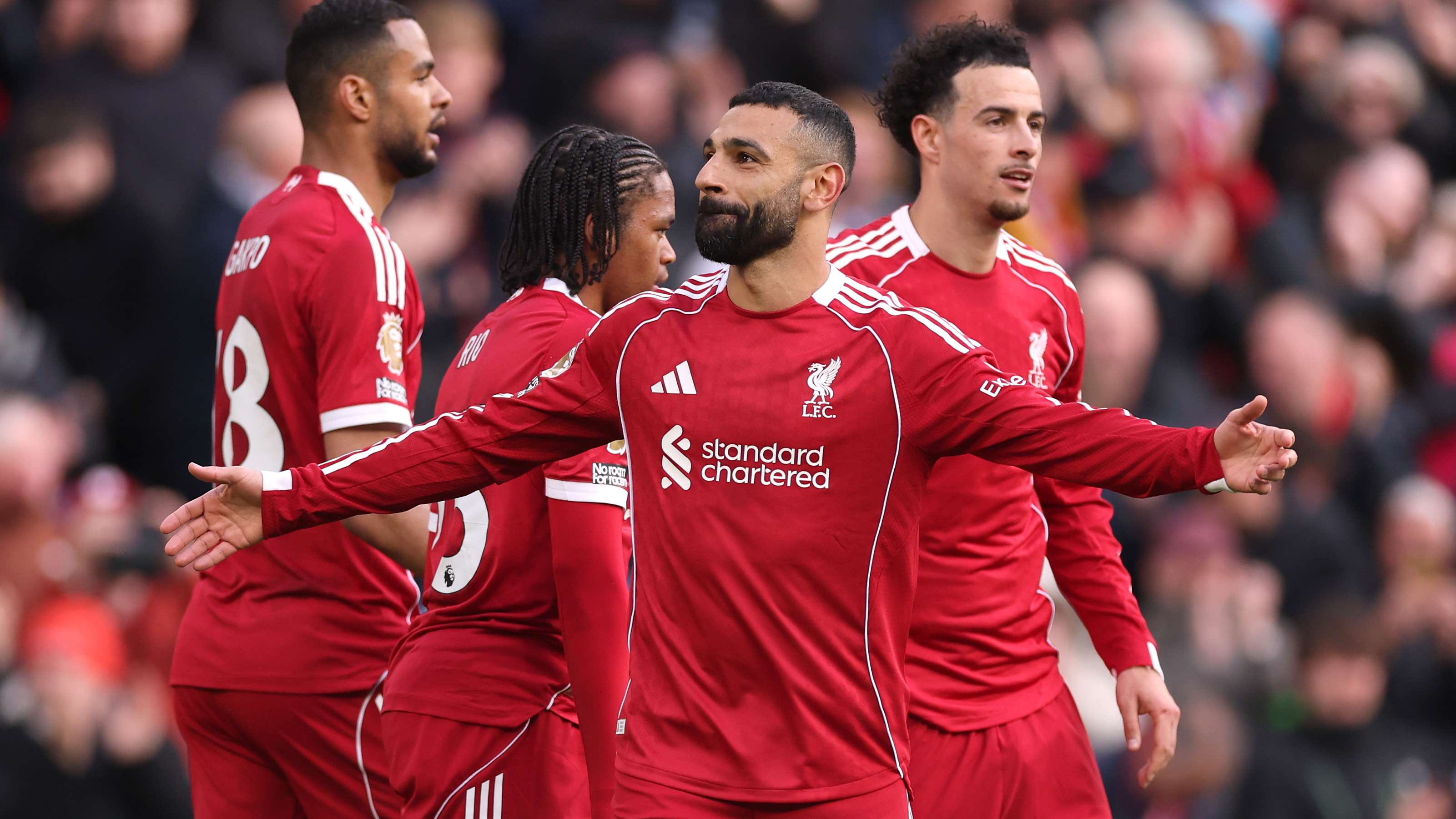 Salah (33) and Ngumoha (17) inspired Liverpool to victory at Anfield  
