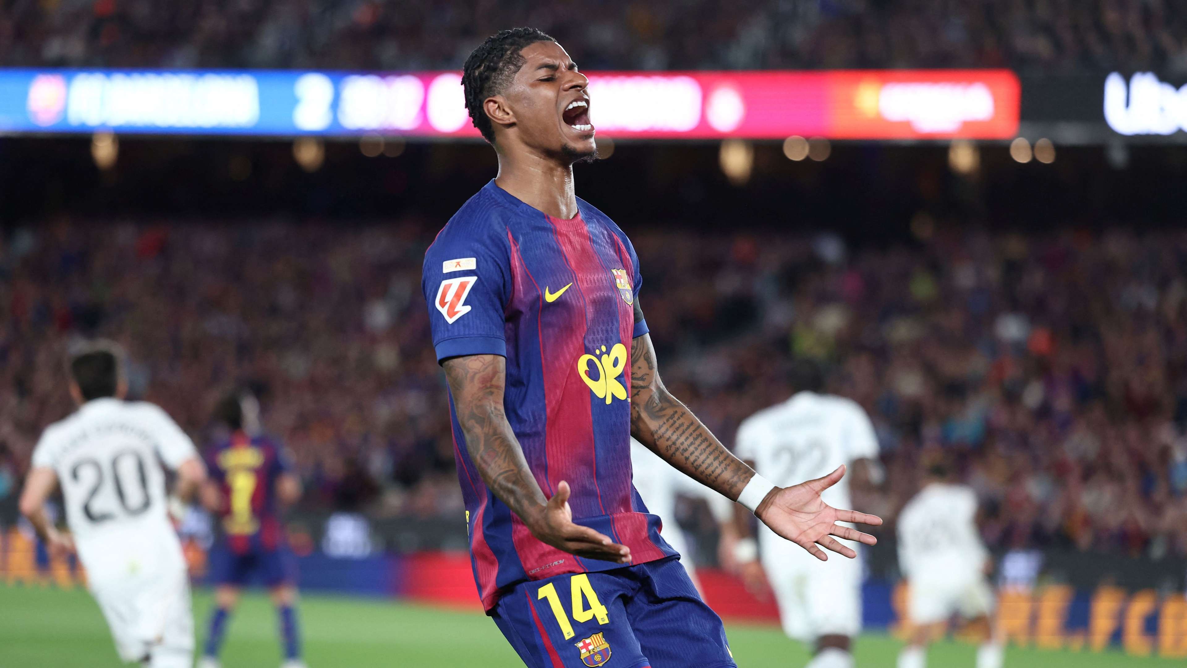 VIDEO: Rashford emulates Messi with sublime free-kick for Barca vs Real  