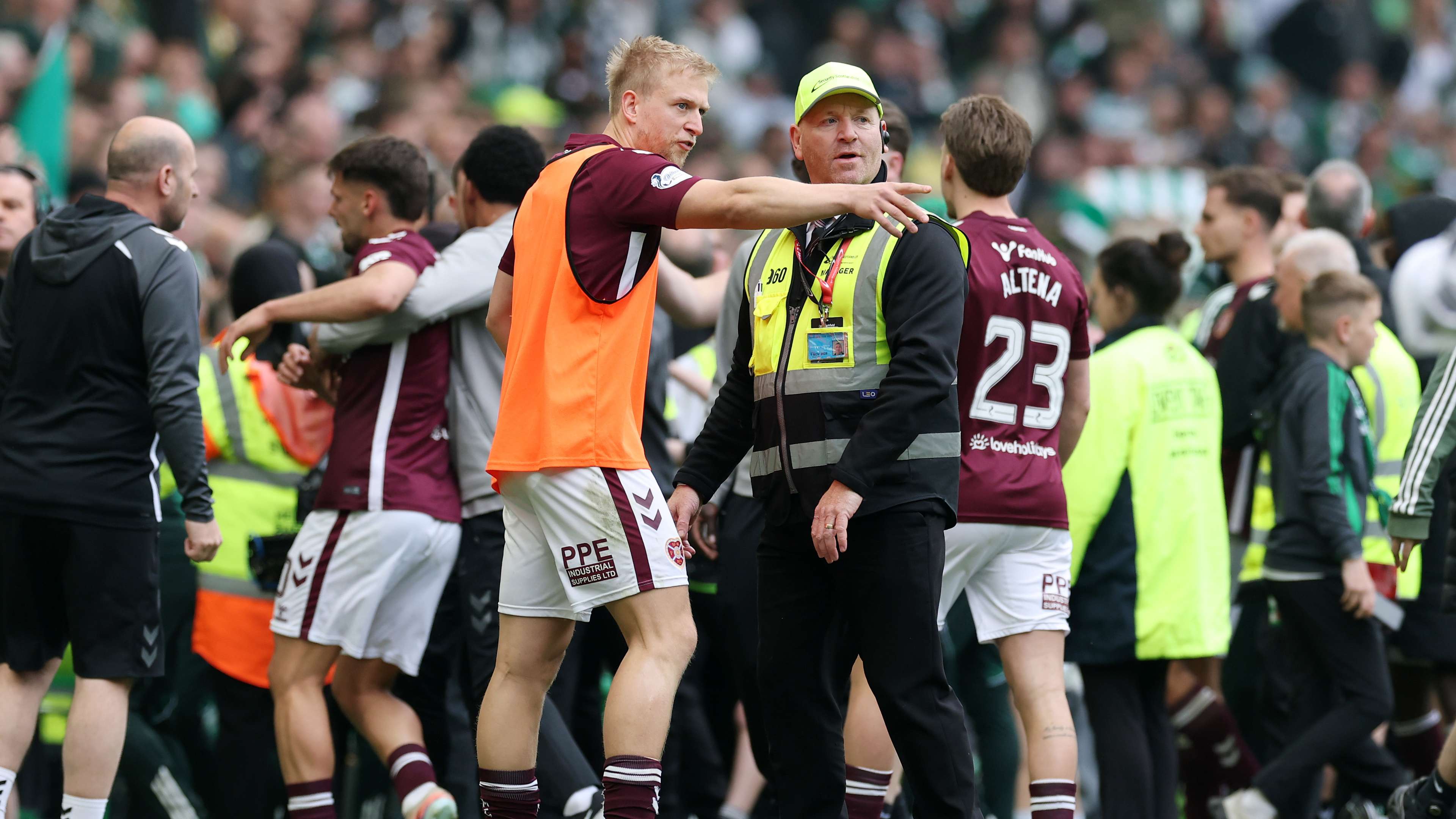 Hearts demand action after Celtic pitch invasion  