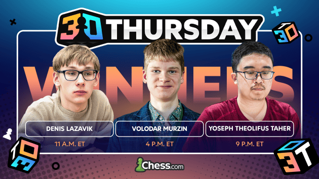 Lazavik, Murzin, Taher Outright Winners Of 3 0 Thursday Tournaments  