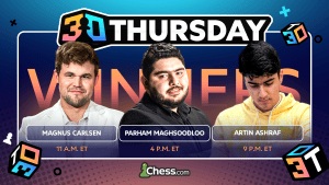 Heartbreak For Minh Le, Victories For Carlsen, Maghsoodloo, Ashraf In 3 0 Thursday  