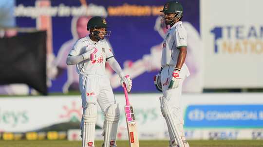 Najmul, Mushfiqur push Bangladesh's lead after Mahmud hattrick  